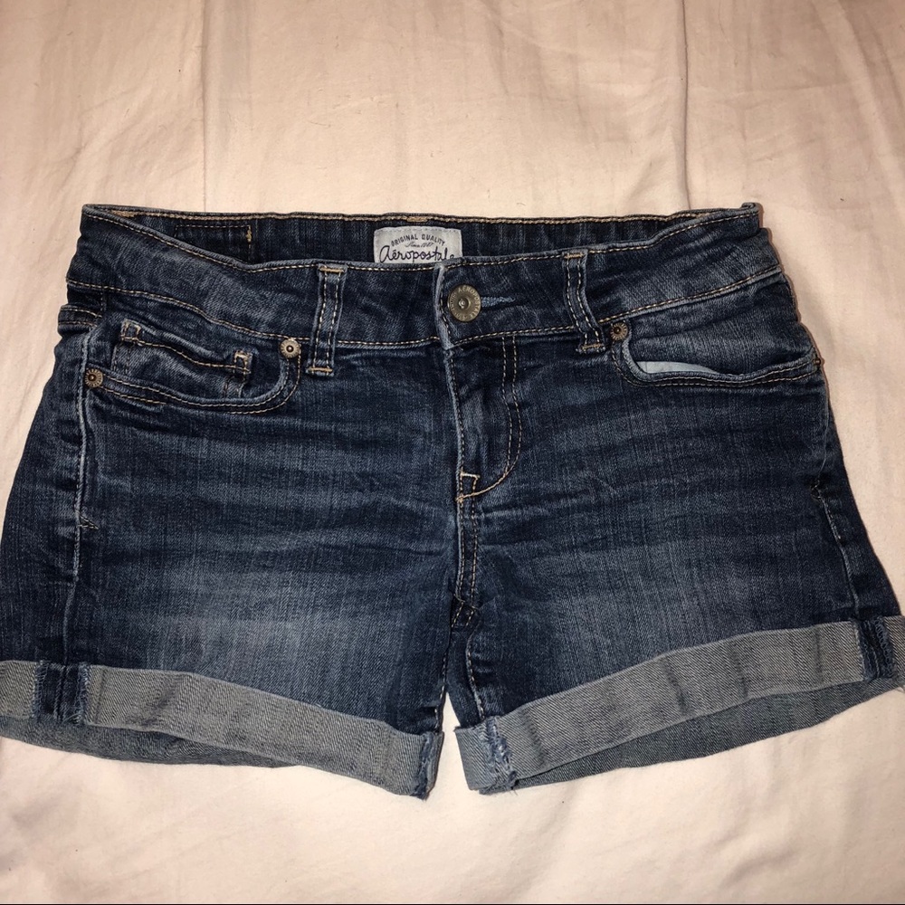 Aeropostale dark wash, cuffed  denim shorts
